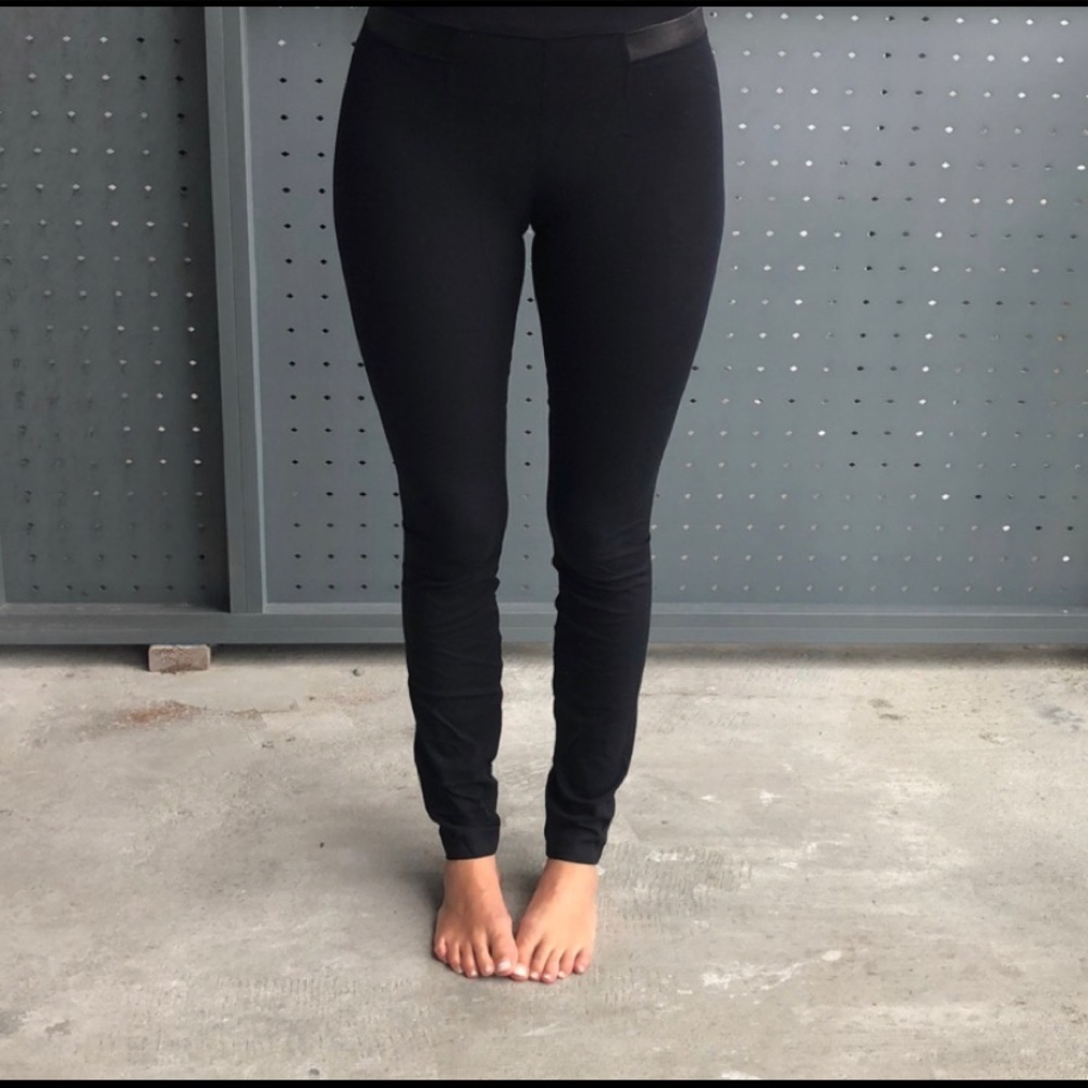 🌹Helmut Lang leather trim leggings